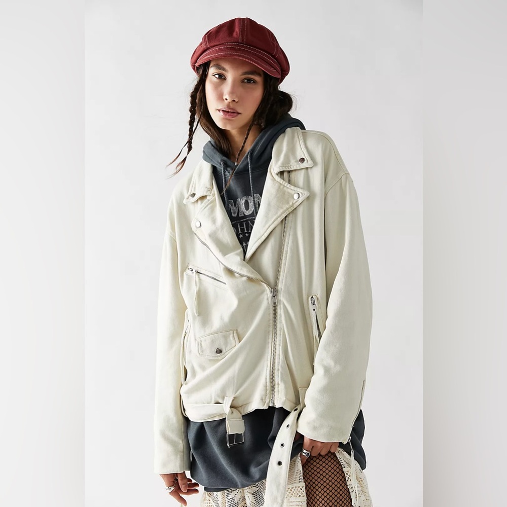 NWOT Rebel Rebel knit moto jacket by We The Free from Free People in size Large